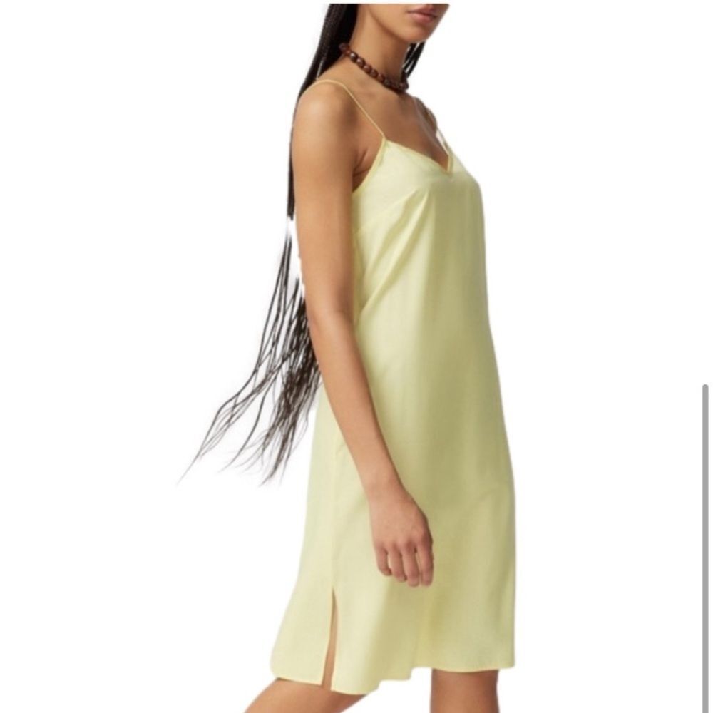 NWT URBAN OUTFITTERS Mirage Midi Dress Yellow Size LARGE Slip Dress